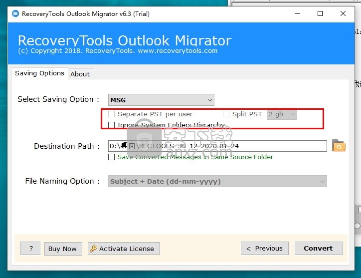 RecoveryTools Outlook Migrator(PST转换软件)