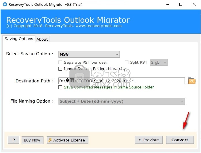 RecoveryTools Outlook Migrator(PST转换软件)