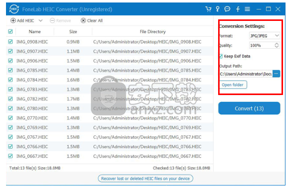 FoneLab HEIC Converter(HEIC格式转换工具)