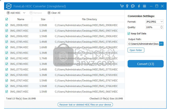 FoneLab HEIC Converter(HEIC格式转换工具)