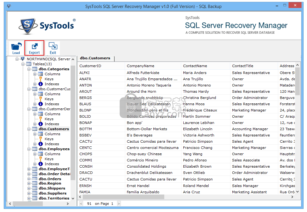 SysTools SQL Server Recovery Manager(SQL Server数据库恢复工具)