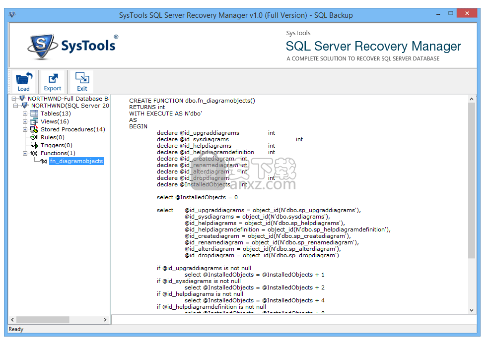 SysTools SQL Server Recovery Manager(SQL Server数据库恢复工具)