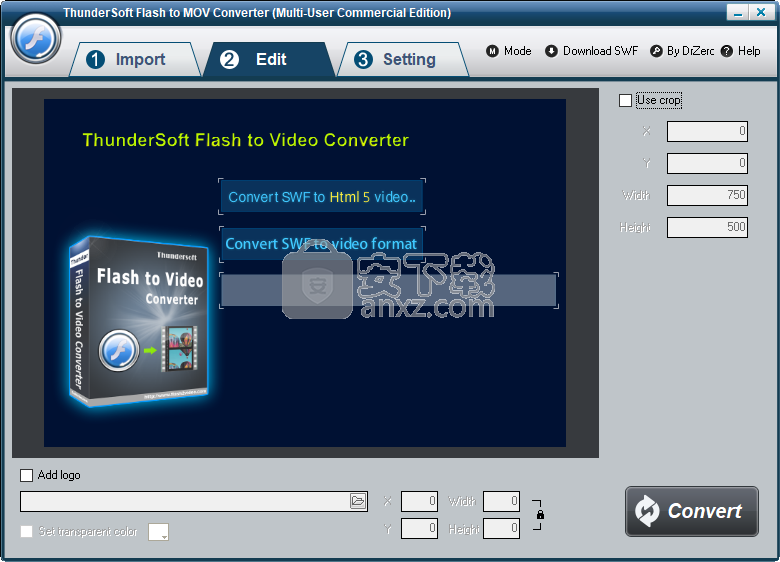 ThunderSoft Flash to MOV Converter(swf转mov转换器)