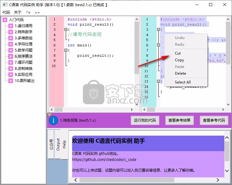 C语言代码实例助手