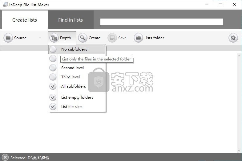 InDeep File List Maker(文件列表导出工具)