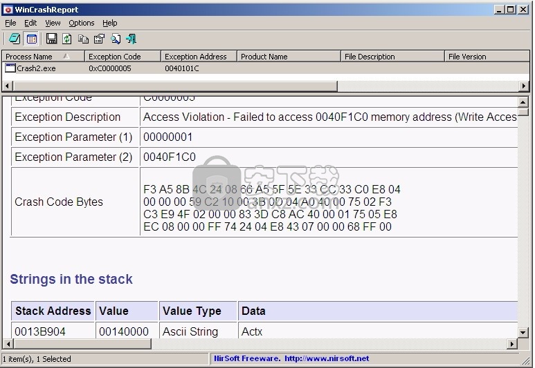 WinCrashReport(Windows应用程序崩溃信息报告显示工具)