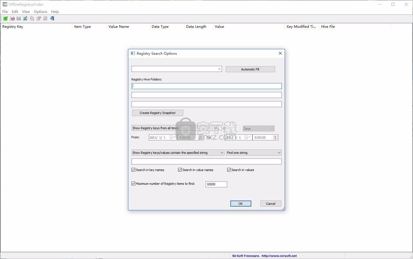 OfflineRegistryFinder(Windows注册表配置表扫描与搜索)