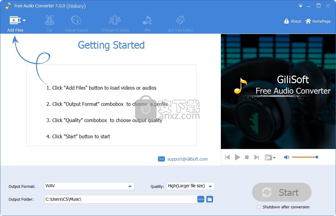 Gilisoft Free Audio Converter(免费音频格式转换器) 