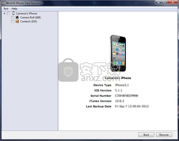 WinAVI iPhone Data Recovery(多功能数据恢复工具)