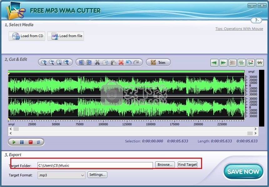 Free MP3 WMA Cutter(免费MP3/WMA剪切软件)