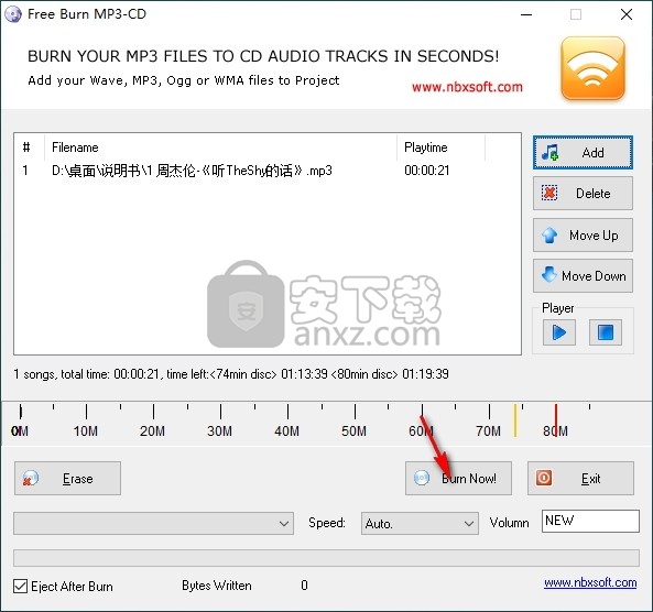 Free Burn MP3-CD(免费MP3刻录软件) 