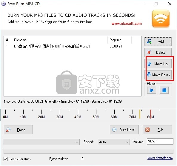 Free Burn MP3-CD(免费MP3刻录软件) 