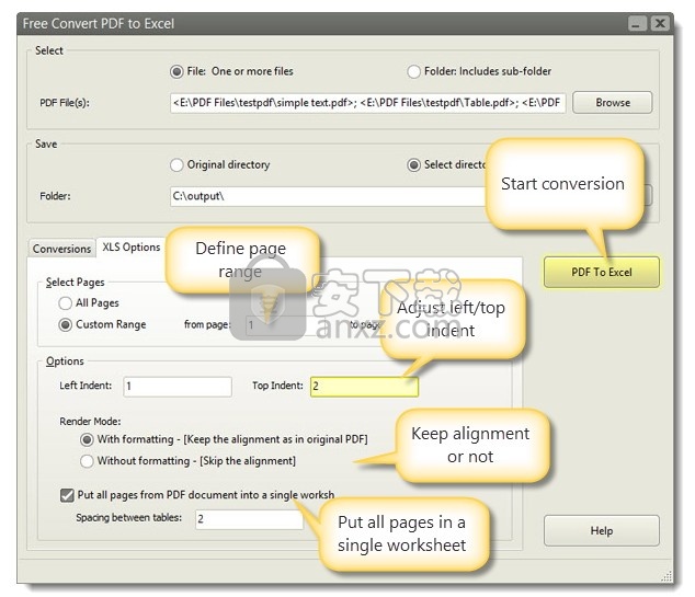Free Convert PDF to Excel(免费PDF转Excel转换器)