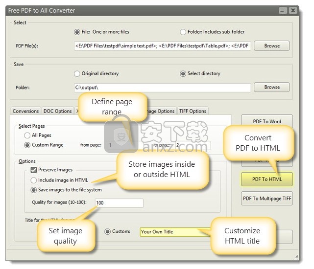 Free PDF to All Converter(免费PDF转换器)
