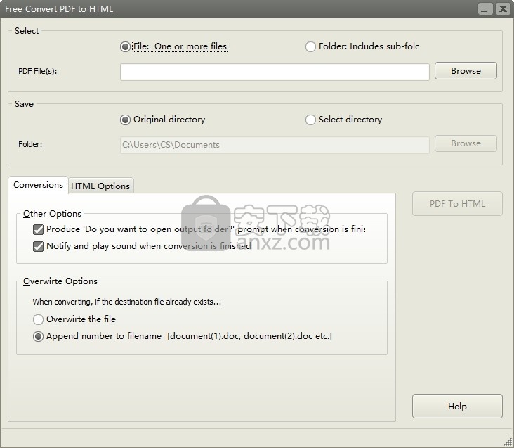 Free Convert PDF to HTML(PDF转HTML转换器)