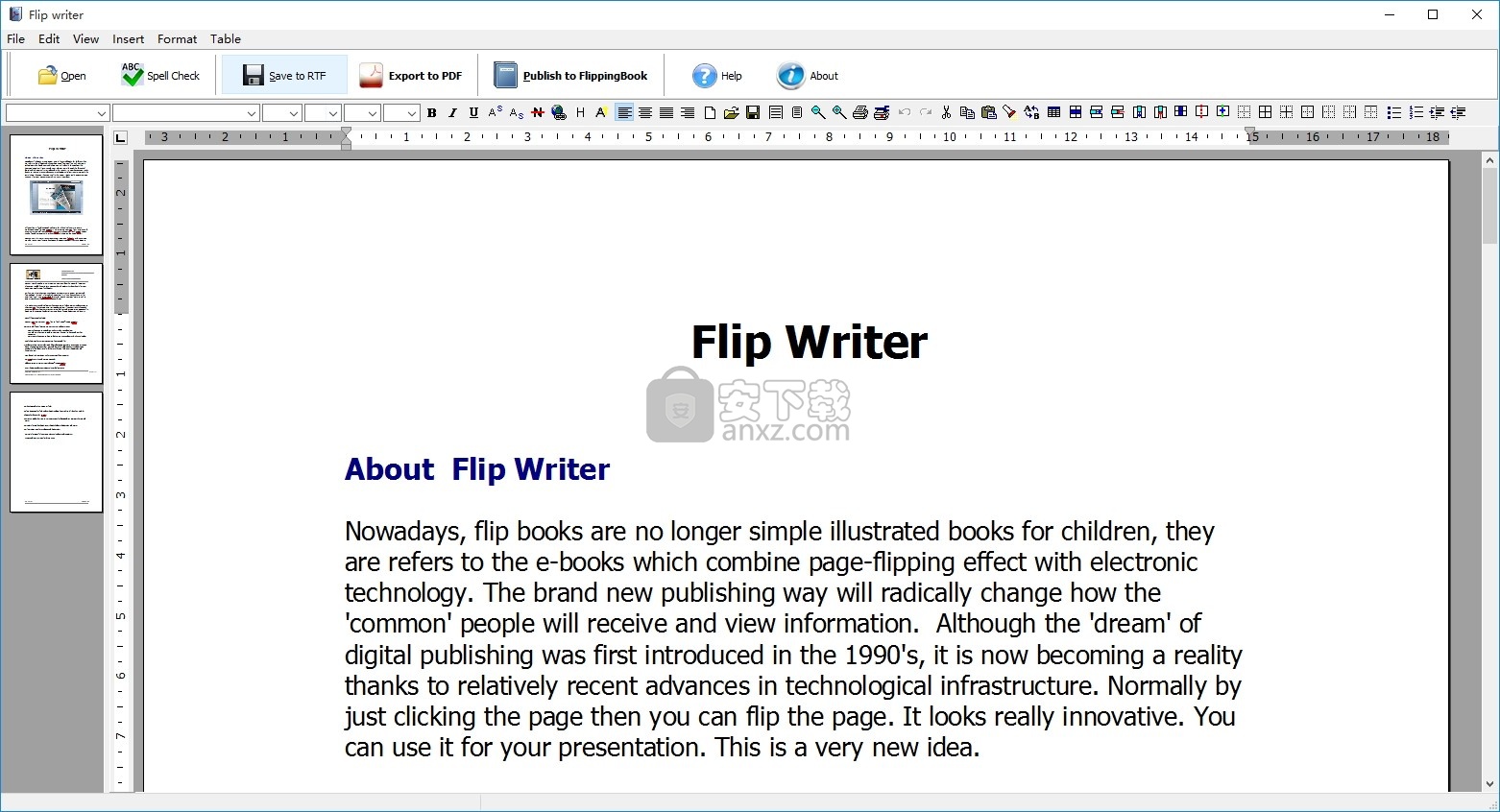 Flip Writer(多功能电子书/文档翻页制作工具)