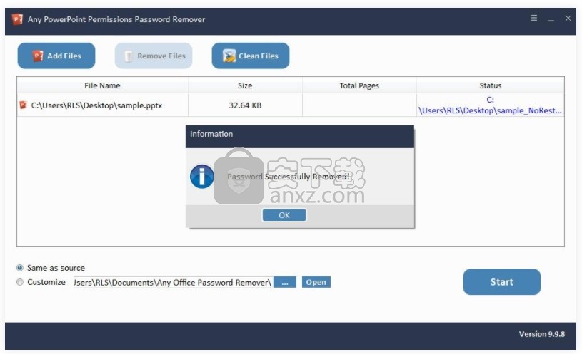 Any PowerPoint Permissions Password Remover(PPT权限密码删除器)