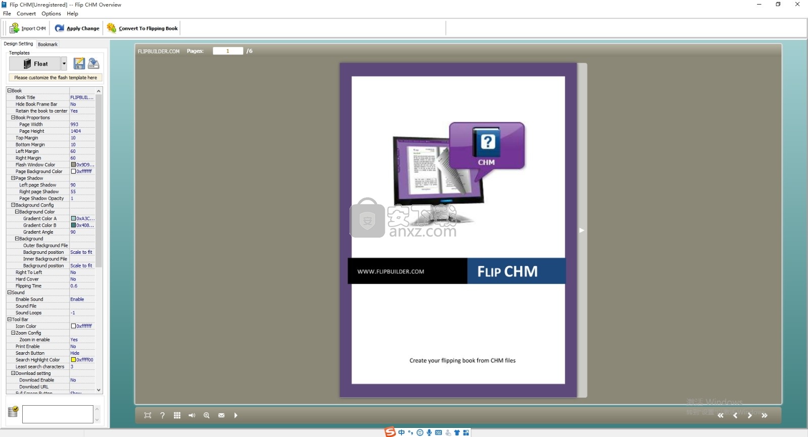 Flip CHM(CHM文件转PDF电子书与页面电子书工具)