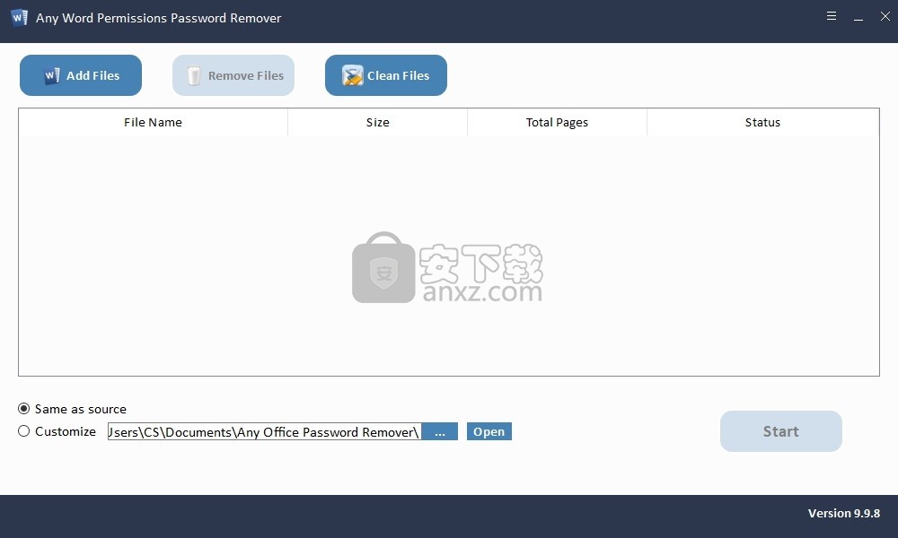 Any Word Permissions Password Remover(Word限制密码删除器)