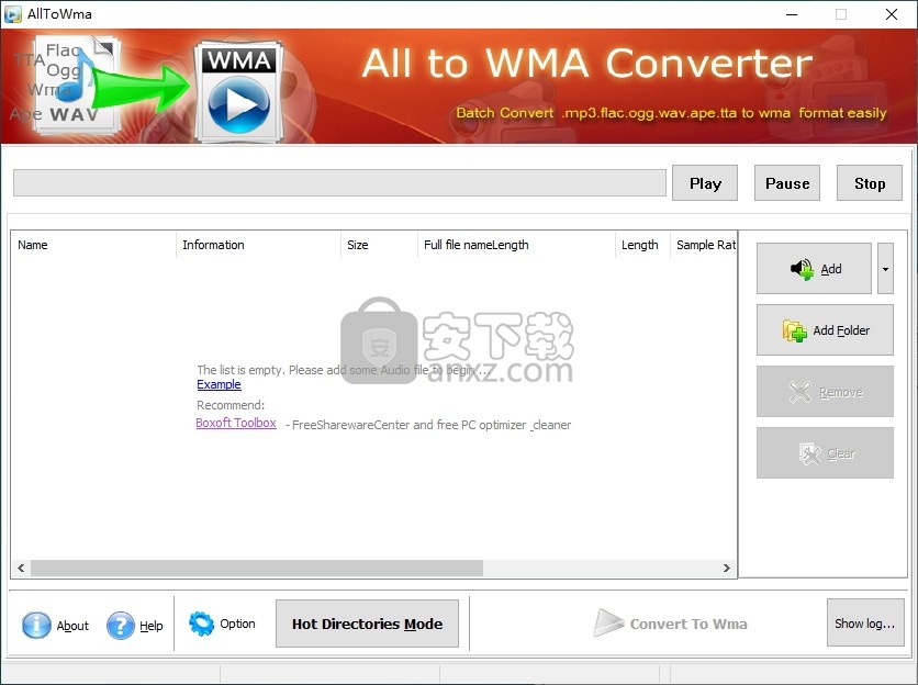 Boxoft All to Wma Converter(WMA音频格式转换器)