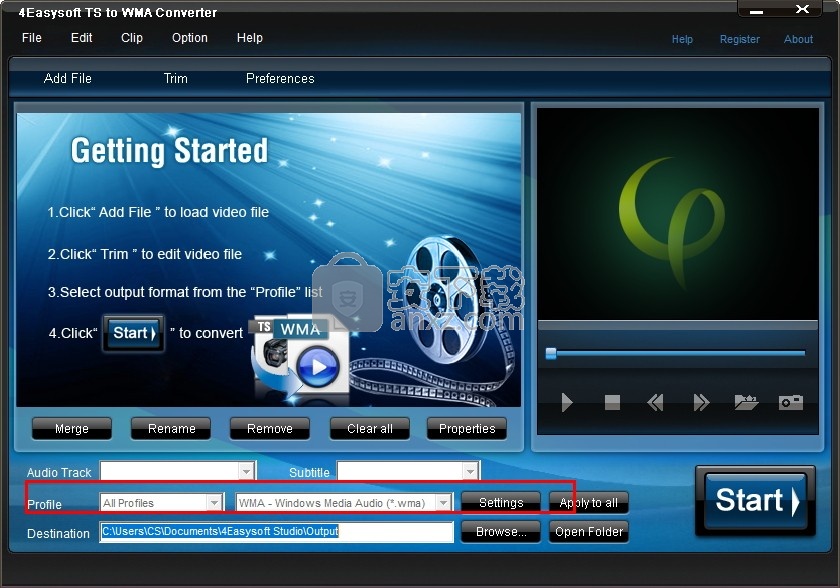 4Easysoft TS to WMA Converter(TS转WMA格式转换器)