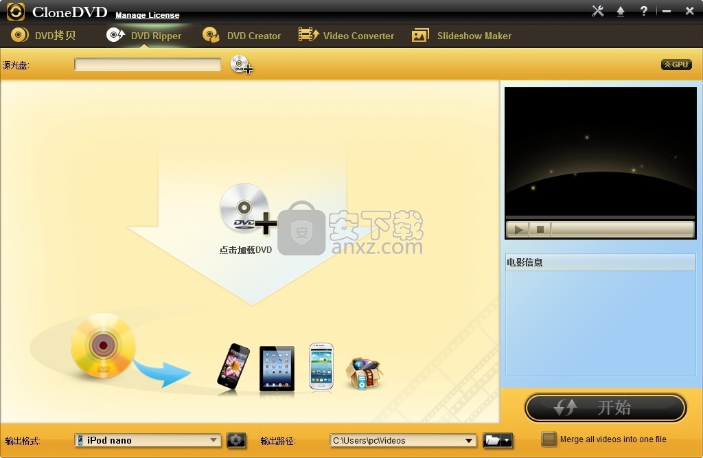 CloneDVD DVD Ripper(多功能DVD刻录与翻录工具)