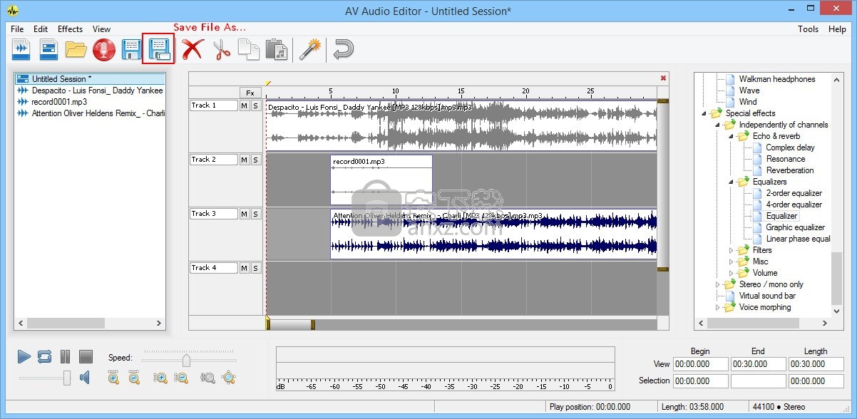 AV Audio Editor(多功能音频文件编辑与管理器)