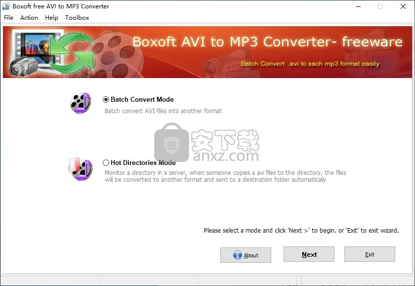 Boxoft free AVI to MP3 Converter(AVI转MP3格式转换器)