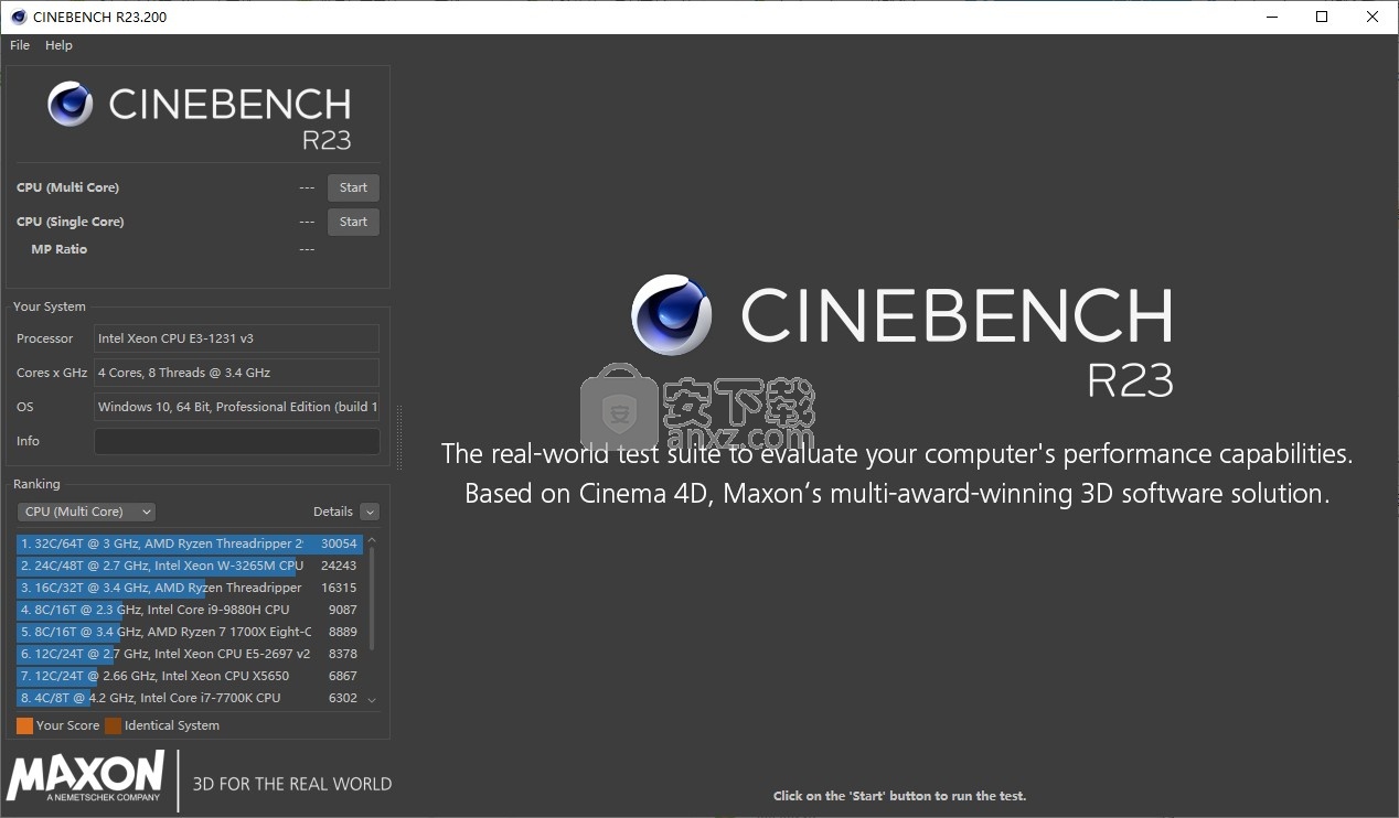 cinebench r23免费版(CPU性能测试软件)