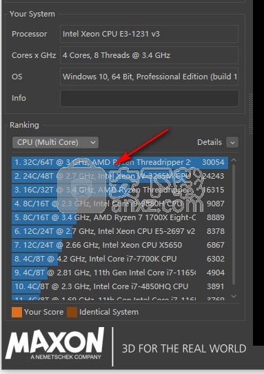 cinebench r23免费版(CPU性能测试软件)