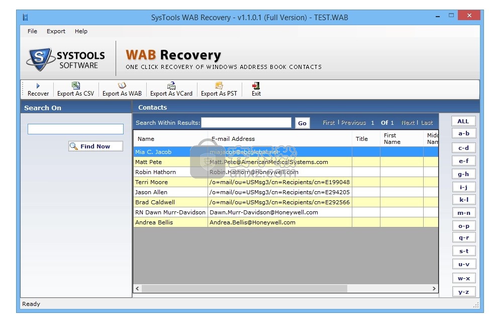 SysTools WAB Recovery(WAB联系人数据恢复软件)