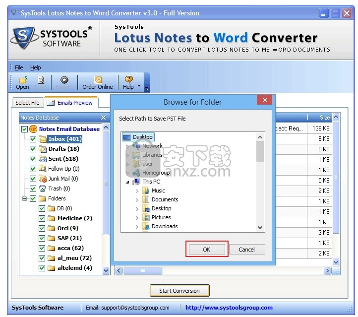 SyTools Lotus Notes to Word Converter(Lotus Notes转Word转换器)