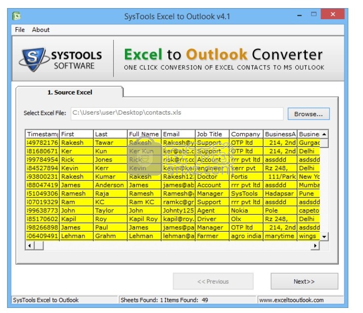 SysTools Excel to Outlook Converter(Excel转Outlook工具)