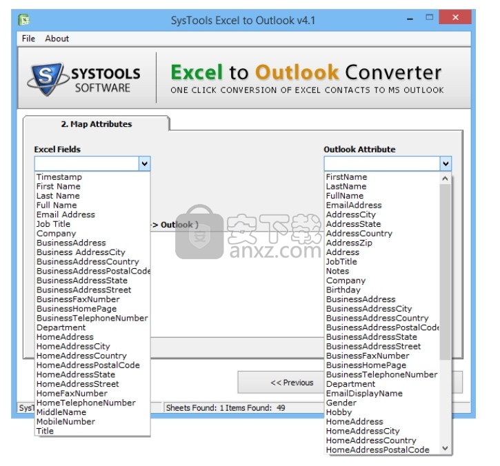 SysTools Excel to Outlook Converter(Excel转Outlook工具)