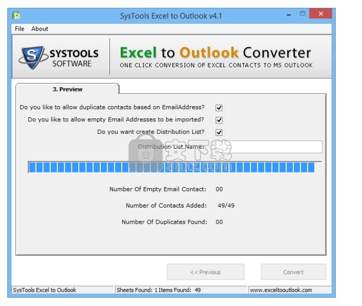 SysTools Excel to Outlook Converter(Excel转Outlook工具)