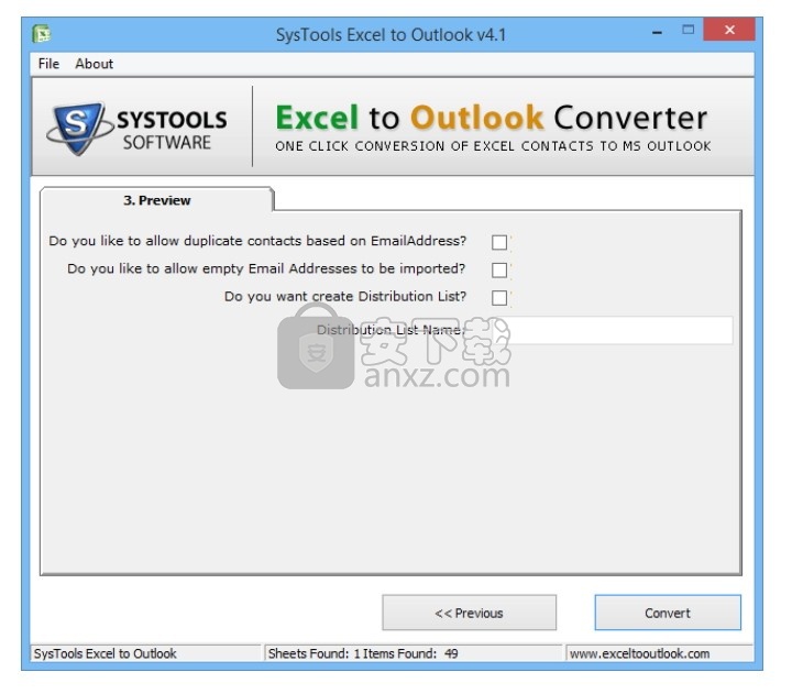 SysTools Excel to Outlook Converter(Excel转Outlook工具)