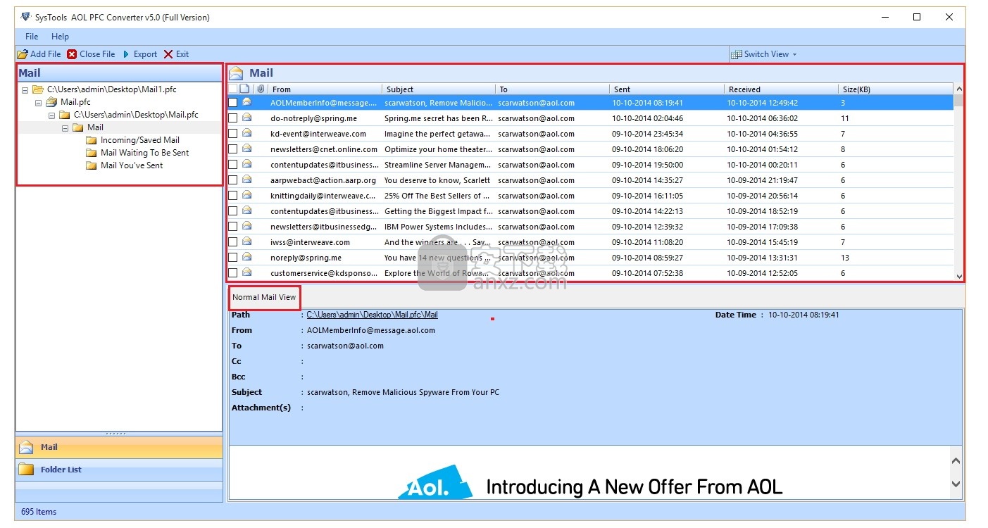 SysTools AOL PFC Converter(PFC邮件格式转换器)