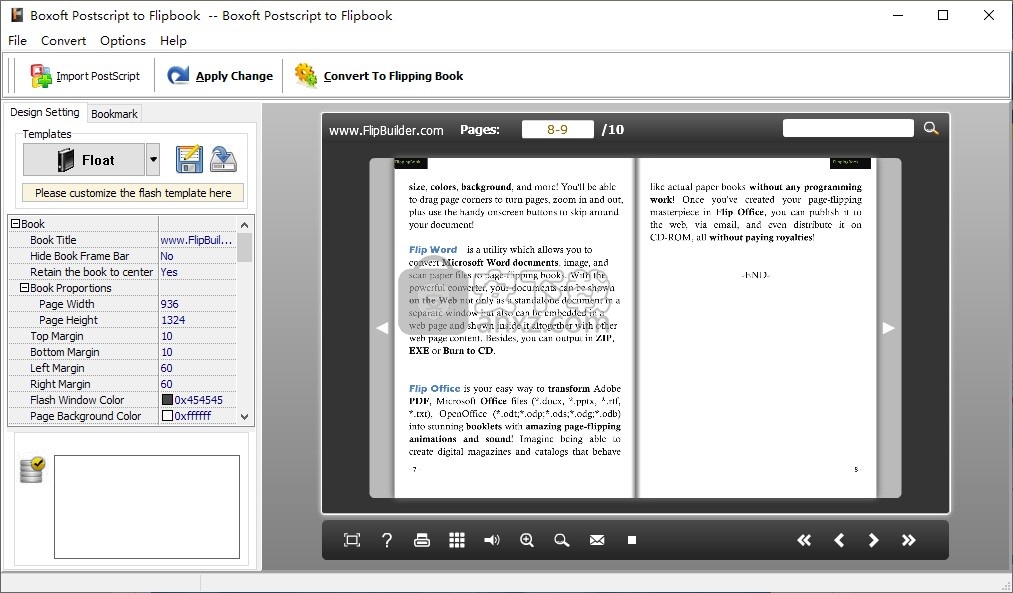 Boxoft Postscript to Flipbook(翻页书制作软件)