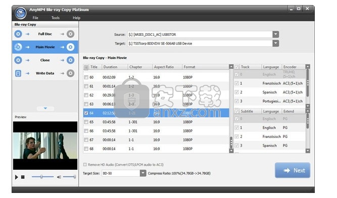 AnyMP4 Blu-ray Copy Platinum(蓝光复制软件)