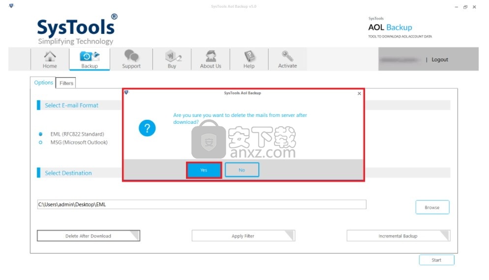 SysTools AOL Backup(AOL电子邮件备份工具)