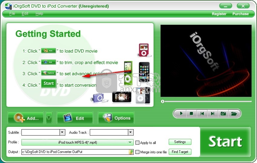 iOrgSoft DVD to iPod Converter(DVD转iPod转换器)