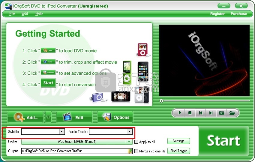 iOrgSoft DVD to iPod Converter(DVD转iPod转换器)