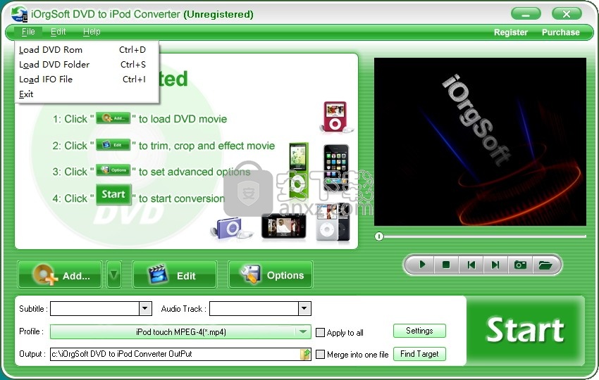 iOrgSoft DVD to iPod Converter(DVD转iPod转换器)