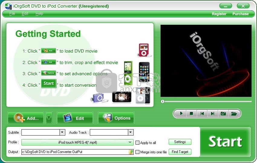 iOrgSoft DVD to iPod Converter(DVD转iPod转换器)