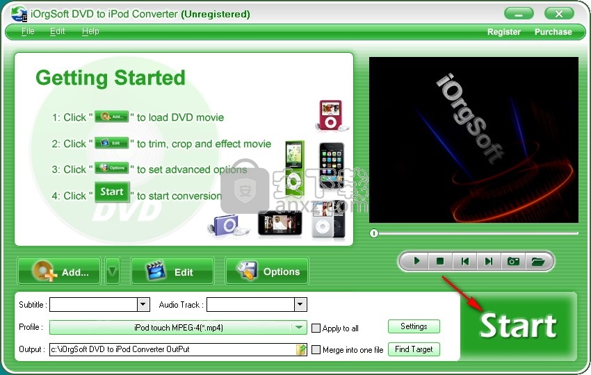 iOrgSoft DVD to iPod Converter(DVD转iPod转换器)