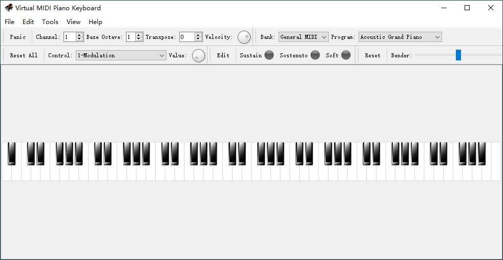 virtual midi piano keyboard midi in