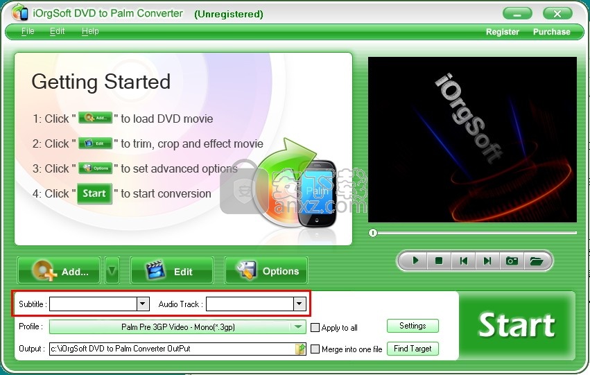 iOrgsoft DVD to Palm Converter(DVD转Palm转换器)