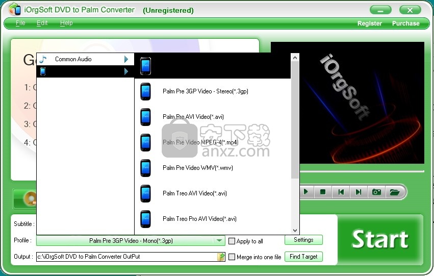 iOrgsoft DVD to Palm Converter(DVD转Palm转换器)