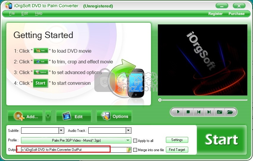 iOrgsoft DVD to Palm Converter(DVD转Palm转换器)