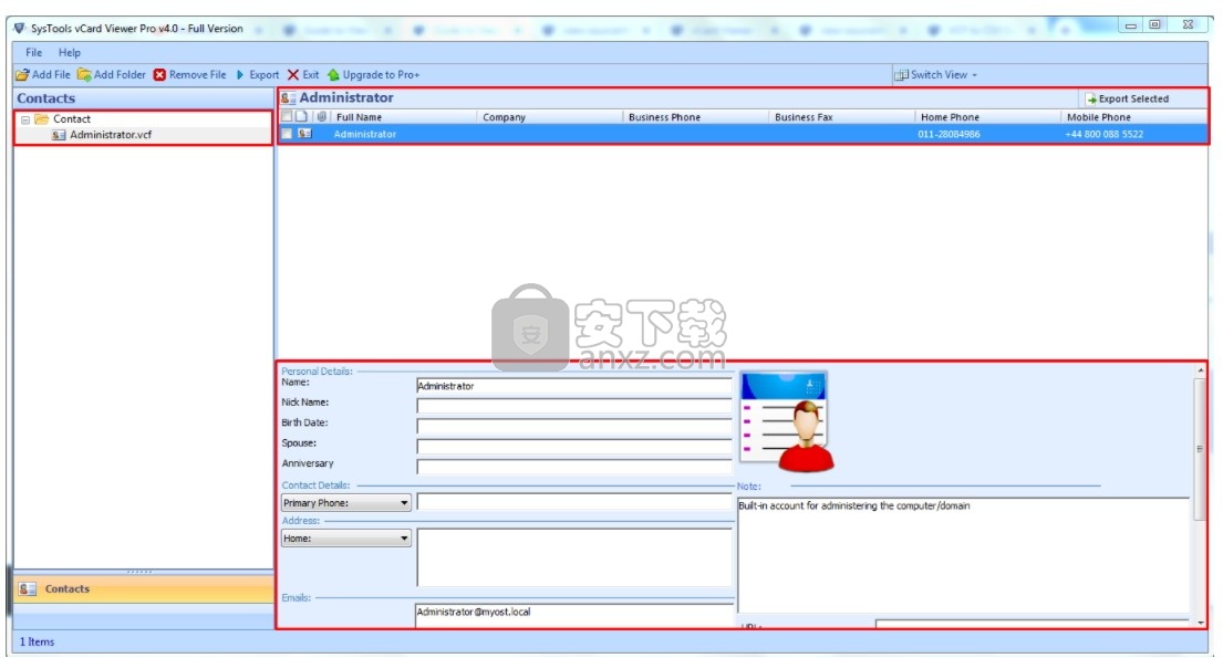 SysTools vCard Viewer Pro(vCard文件查看器)